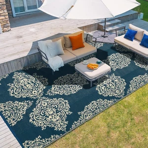 Outdoor Rug, 5X8Ft Waterproof Reversible Mat Indoor Outdoor Rugs Carpet, Small A - Picture 1 of 12