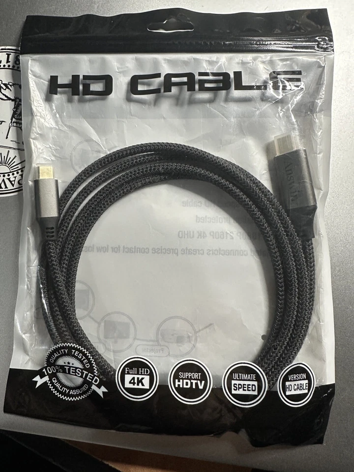 USB Type C USB-C to Mini DisplayPort DP Displays Male 4K Monitor Cable 1.8m - Image 1 of 4