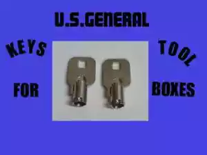 U.S. GENERAL SET OF TWO KEYS 0526 TUBULAR TOOL BOX REPLACEMENT KEY FREE SHIPPING - Picture 1 of 1