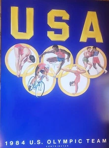 1984 US Olympic Team Contributor Poster 20x27 1/2 Docht Lacommare kostenloser Versand - Bild 1 von 8