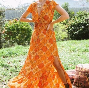 Nine Lives Bazaar Dress Women’s Size AU 8-10 / US 4-6 Boho Retro Marigold Orange - Picture 1 of 16