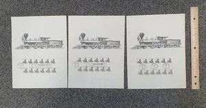 3 SOUVENIR PAGEs  Locomotive 1870s 2 cents stamps Milwaukee WI 1987 - Picture 1 of 1