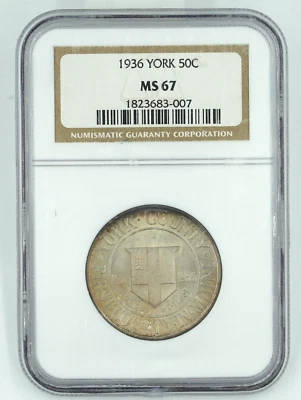 1936 NGC MS67 York Colorful Toning - Image 1 of 3