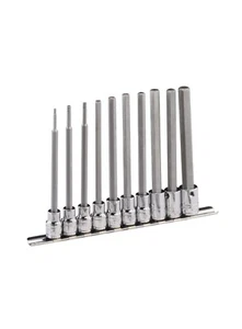 Genius Tools BS-310HSL 10pc 3/8" Dr SAE Long Inhex Socket Set Free Post - Picture 1 of 1