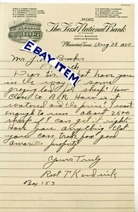 1930 letterhead FIRST NATIONAL BANK Plainview Texas KENDRICK GIDNEY WOFFORD - Picture 1 of 1