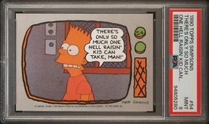 BART SIMPSON 1990 Topps SIMPSONS "There's Only So Much Hell..... "#54 MINT PSA 9 - Picture 1 of 2