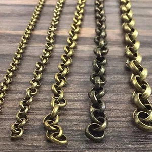 Collar de cadena de latón encuadernada redonda con eructar cadena 3 mm 4 mm 5 mm 6 mm 7 mm cadena - Imagen 1 de 12