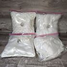 Lot Of 4 Ring Bearer Pillows Wedding White Ribbon Lace