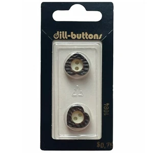 Buttons Chocolate Heart Textured 2-Hole 2-Pack 5/8" 15MM Dill No. 1084 Germany - Picture 1 of 7