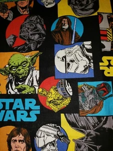 100% Disney Star Wars Orignal Trilogy Characters(Leia/Luke) Camelot Fabric 1/4Y - Picture 1 of 2