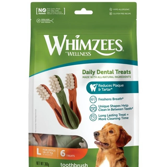 Cepillo de dientes Whimzees golosinas grandes para perros 150 mm (6 paquetes) estuche de 3 Foto 1 de 4
