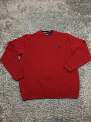 Chaps Sweatshirt Mens Size Large Red Stretch Sweater Heavy Knit - Image 1 of 4