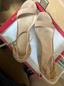 A New Day BlackThe Michaela Mid Block Heel Pump Sandals Size 9.5 - Picture 1 of 2