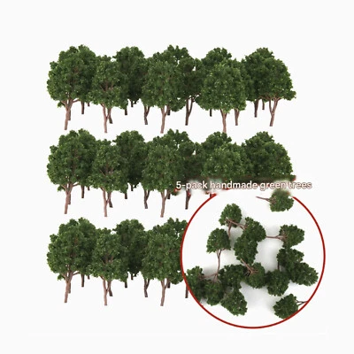 10pcs Model Trees Layout Train Diorama Scenery HO OO Scale Dark Green - Image 1 of 4