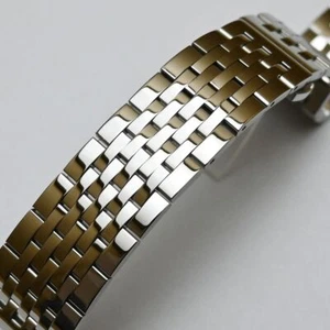 Metall Uhrenarmband Edelstahl robust Stahl Uhrenarmband poliert Armband 18mm-24mm - Bild 1 von 15