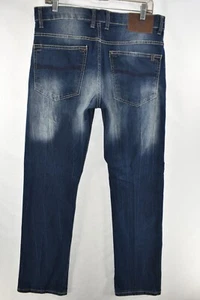 Buffalo David Bitton Six-X Basic Slim Straight Jeans Size 32x32 Blue Meas. 33x33 - Picture 1 of 11