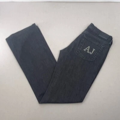 Pantalones de mezclilla para mujer Armani talla W27 L30 ajustados bootcut negros elásticos oscuros Foto 1 de 4