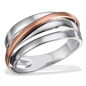 Anillo Goldmaid Bi-Color juego de colores oro plata de ley 925 chapado en oro joyería auténtica - Imagen 1 de 2