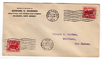 #629 White Plains 1926 First Day Cover - Planty #23 Worden White Plains NY - Image 1 of 2