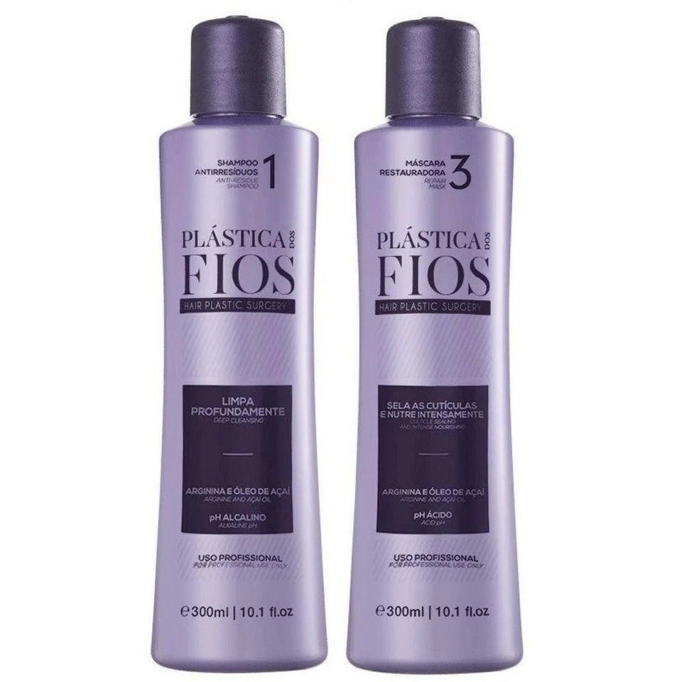 ANTI RESIDUE SHAMPOO AND REPAIR MASK PLASTICA DOS FIOS 2 X 300ml - Image 1 of 2