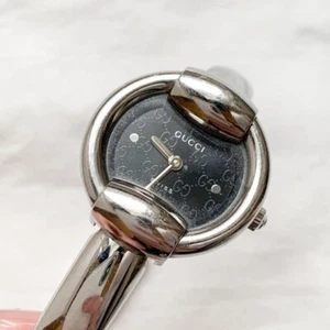 GUCCI 1400L Women's Watch GG Pattern Dial 25mm Bangle Bracelet - Picture 1 of 4