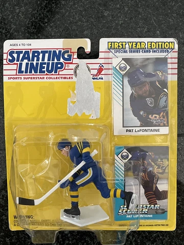 Vintage 1993 Hasbro NHL Buffalo Pat LaFontaine 16 Starting Lineup Figure & Cards Cover