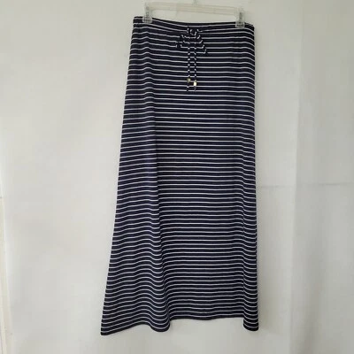 Falda Michael Michael Kors Mujer S Azul Rayas Náutica Elastizada Cordón Cintura Foto 1 de 4