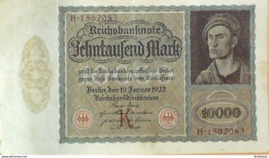 Billet de Banque Allemagne 10000 Mark Reichsbanknote Zehntausend 1922 - Picture 1 of 2