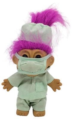 Russ Berrie My Lucky Surgeon 5" Troll (cabello fucsia) Foto 1 de 4