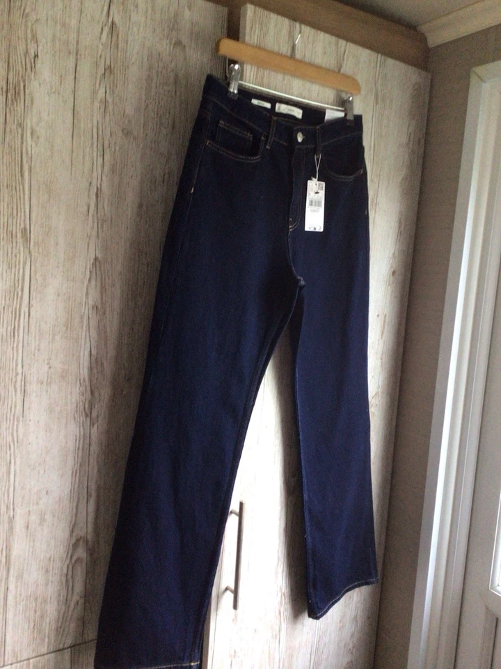 Ladies MANGO Dark Blue Straight Jeans Size 10 New With Tags Matilda - Image 1 of 4