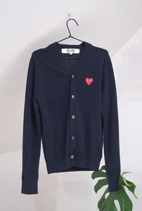Comme des Garcons Play Damen Strickjacke dunkelblau Wolle Größe S Made in Japan - Bild 1 von 21