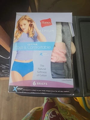 Paquete de 5 bragas de plumas HANES lujosamente suaves frescas rosa gris blanco para mujer 2XL talla 9 Foto 1 de 2