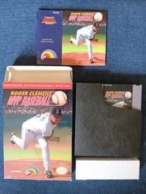 Roger Clemens' MVP Baseball (LJN, 1991) NES Game w/ Box & Manual ~ Tested, Works