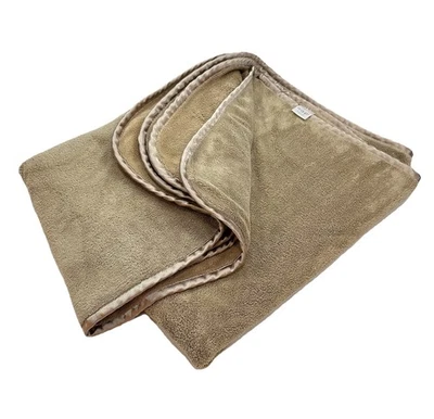 Manta de viaje Brookstone NAP Throw 38 X 60 marrón topo 2 capas borde satinado *LEER* Foto 1 de 4