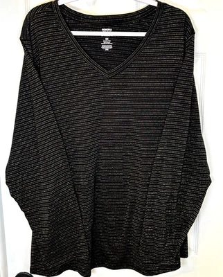 Camiseta Sonoma Goods For Life para mujer The Everyday talla 3X negra dorada cuello en V Foto 1 de 4