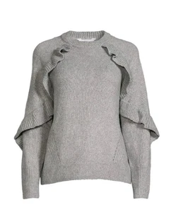 2 Time and Tru Damen schimmernder Rüschen Pullover, Gr. XL (16-18) 1 schwarz 1 grau - Bild 1 von 13