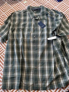Arrow Men’s Forest Green Plaid Button Down Shirt Size XXL 2X New - Picture 1 of 6