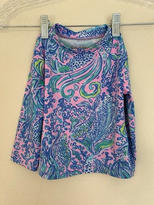 Lilly Pulitzer Niña 4 Lila Rosa Upf 50+ Bobby Rash Guard Traje de Baño Sirena Foto 1 de 4