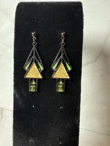 Pendientes Marion Mahoney en forma de árbol vitral - Imagen 1 de 4