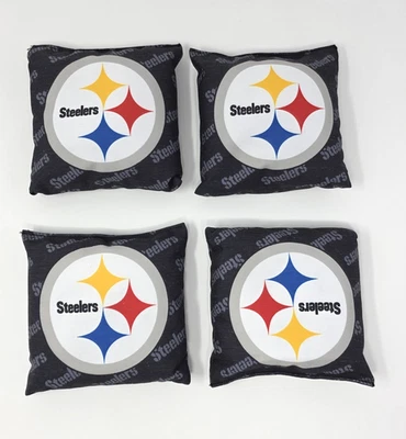 Bolsas de frijoles Cornhole de fútbol americano Pittsburgh Steelers (juego de 4) tamaño reglamentario NFL Foto 1 de 4