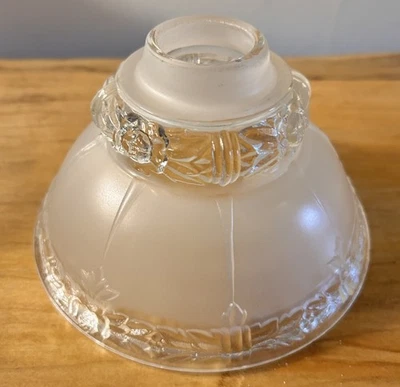 Frosted Blown Glass Art Deco Hurricane Lamp Shade Chimneys - Image 1 of 4