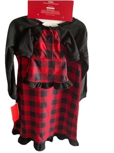 Jammies For Your Families Red & Black Plaid gown/Matching Gown For 18” Doll 3T - Picture 1 of 6