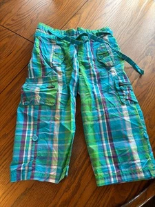 vtg the childrens place girls 8 plaid crop roll up pants cargo - Picture 1 of 4