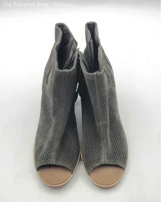 Toms Womens Green Peep Toe Side Zip Block Heel Ankle Booties Size US 11 - Image 1 of 4