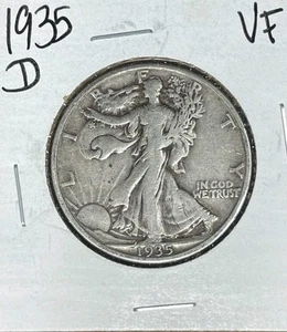 1935-D WALKING LIBERTY SILBER HALF DOLLAR ~SEHR SCHÖN ~SCHÖNE MÜNZE~ - Bild 1 von 2