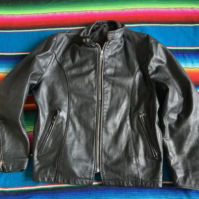 Vintage Sears Womens Leather Jacket Black Size 44 Tall - Image 1 of 4