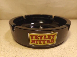 Vintage Tetley’s bitter black glass ashtray. 14cm diameter. - Picture 1 of 8