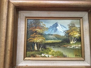 Vintage Estate Original Oil Painting Landscape Mountains Wilderness Signed - Picture 1 of 9