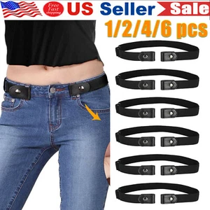 1-6 X Elastic Buckle-free Invisible Waist Belt for Jeans No Bulge Hassle Women - Picture 1 of 13