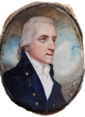 Portrait miniature école anglaise XVIII. Officier¿ - Photo 1/4